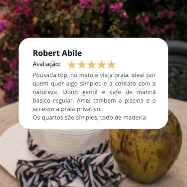 Avaliação de Lucia Mendes sobre refúgio perfeito na praia